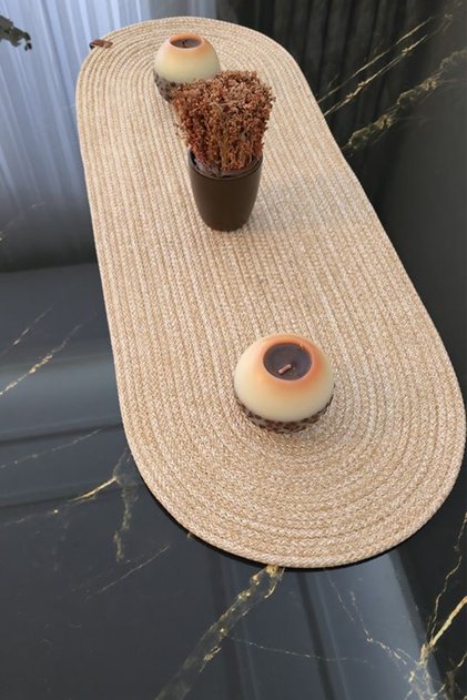 Beige Color 35x100 cm Table Runner Stylish Coffee Table Decorative Tabletop Home Accessory
