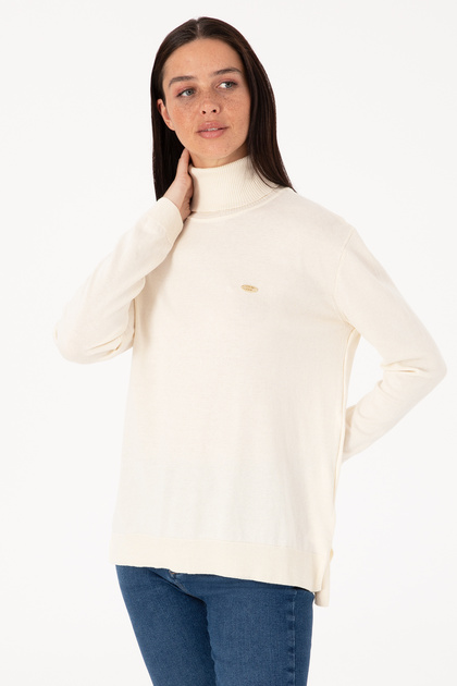 Cremefarbener Basic-Pullover für Damen 50307742-VR256