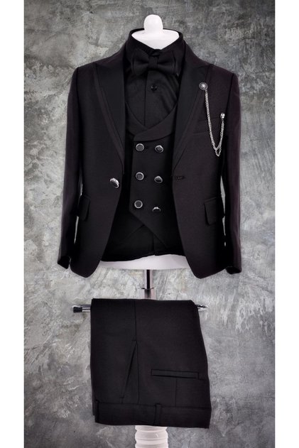 Boy's Pointed Collar Groom Suit