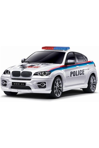 1:14 BMW X6 Police RC Car - 4-Function Remote Control Patrol SUV, USB Rechargeable, Ag