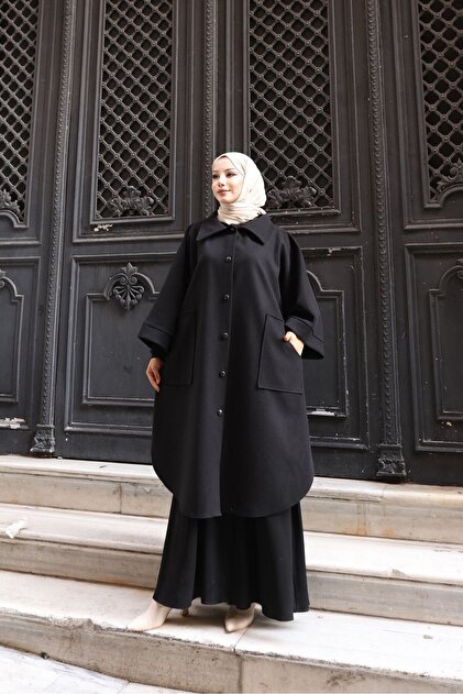 50〜60s rayon gabardine slacks 茄子紺 Tebessüm Gömlek yaka düğmelı spor cepli uzun kaşe kumaş tesettür