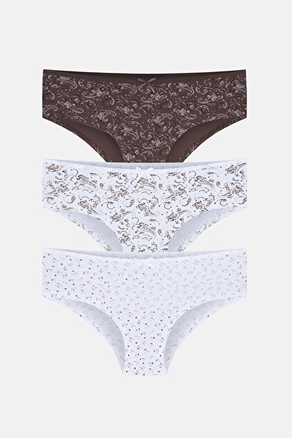 3-Pack Cotton Patterned Regular Waist Hipster Panties