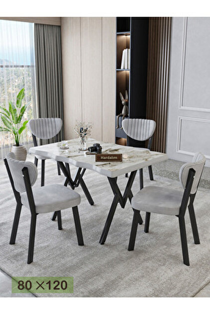 Hardalım Consept Eylül 80x120 MDF Kütük Mutfak Masası Takımı Salon
