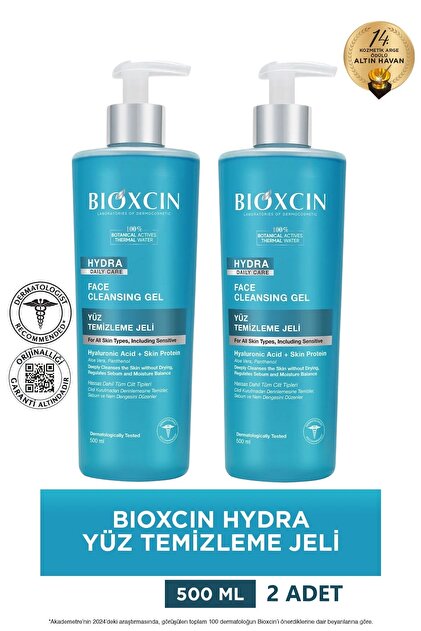 Bioxcin Hydra Kuru Ve Hassas Ciltler İçin Yüz Temizleme Jeli 2x500