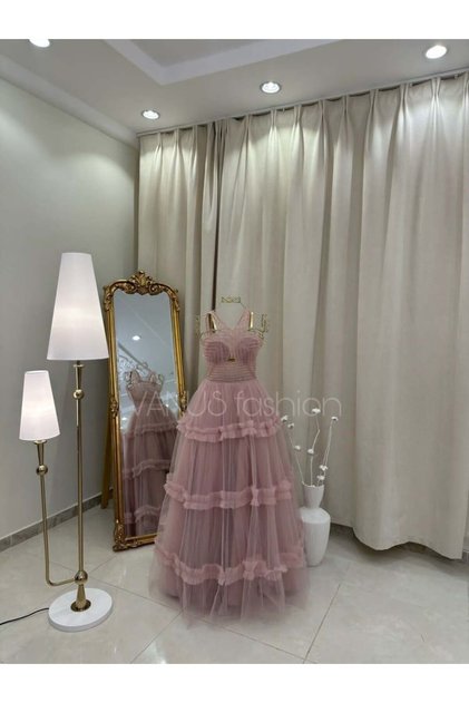 فستان سهرة طويل ( 2 لونين ) 4071