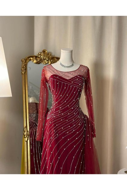 فستان سهرة طويل 5016