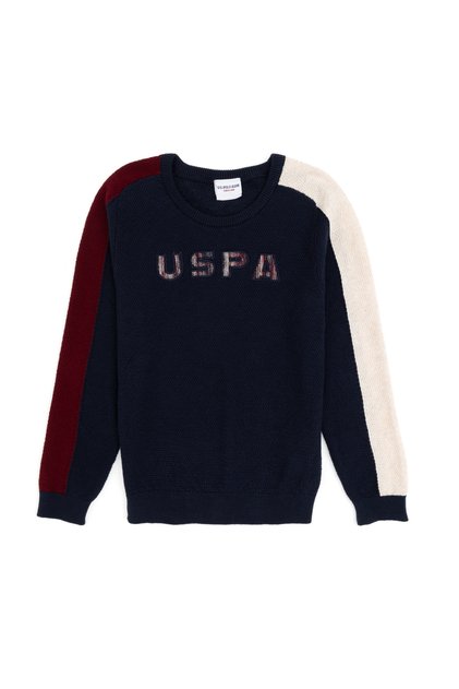 Boy's Navy Blue Crew Neck Sweater 50311133-Vr033