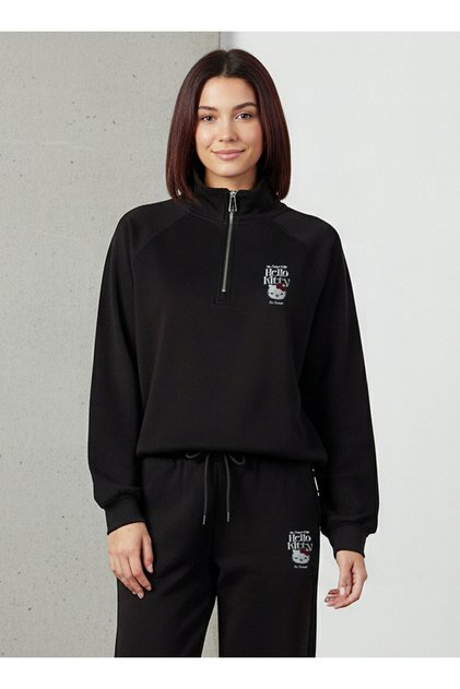 Sweatshirt with Hello Kitty Embroidery Cotton