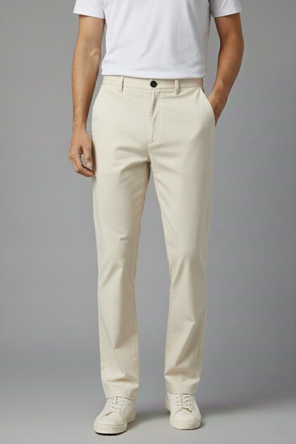 Erkek Regular Fit Rahat Kesim Keten Pantolon