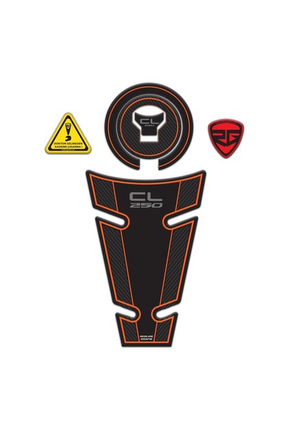 Honda Cl 250 2023-2024 Uyumlu Turuncu Sİyah Tank Pad Koruyucu Seti