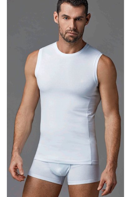 Men'S, White, 95% Cotton, 5% Elastane, Crew Neck, Sleeveless, 4-Pack Undershirts/T-Shirts
