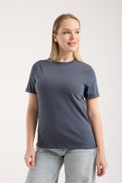 Women's 100% Cotton Basic Crew Neck Short Sleeve Comfortable Fit Casual T-Shirt 6020