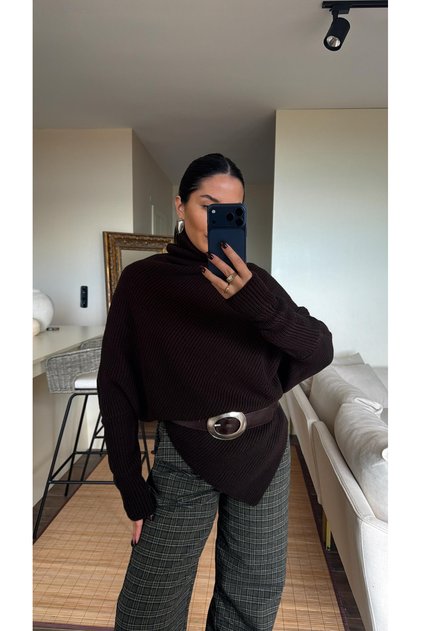 Women's Asymmetrical Cut Anteros Knitwear Sweater