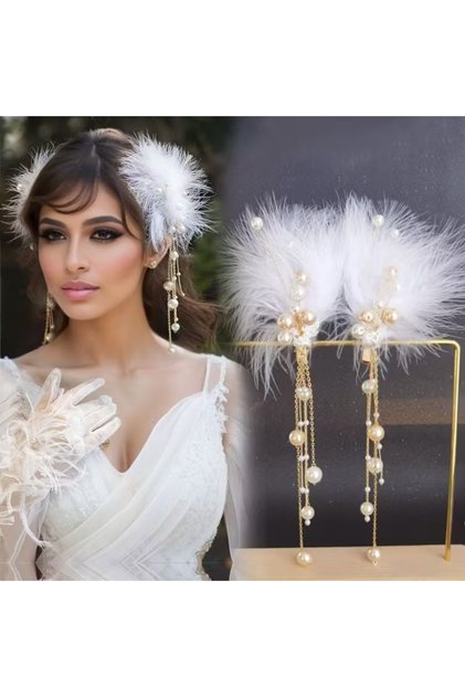 1Pc Pink White Pearls Romantic Swan Hair Accessory Henna Wedding Engagement Cocktail Birthday Party Crown
