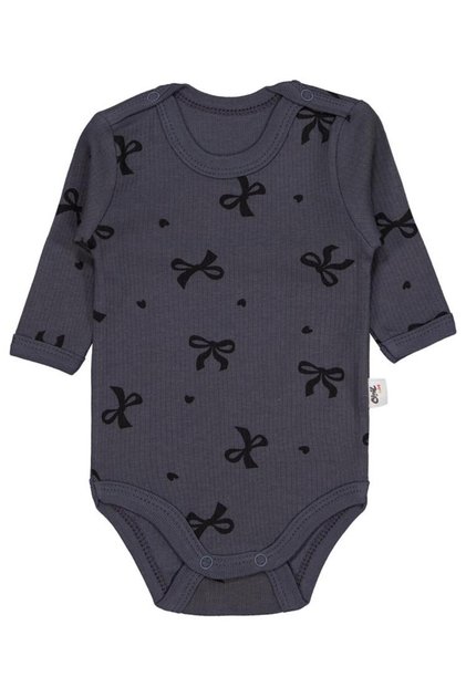 Bow Tie with Snap Fasteners for 1-36 Months - Gray