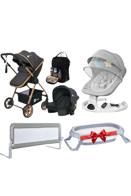 4 Baby 6 Parça Bebek Çeyiz Seti Bebek Arabası Puset Çanta