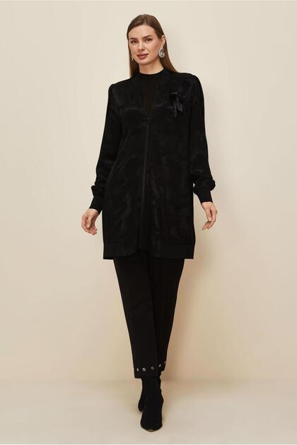 Zipped Jacquard Satin Tunic 46184