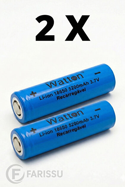 farissu Watton 18650 Li-ion Şarjlı Pil 5200mAh 3.7V – El Feneri
