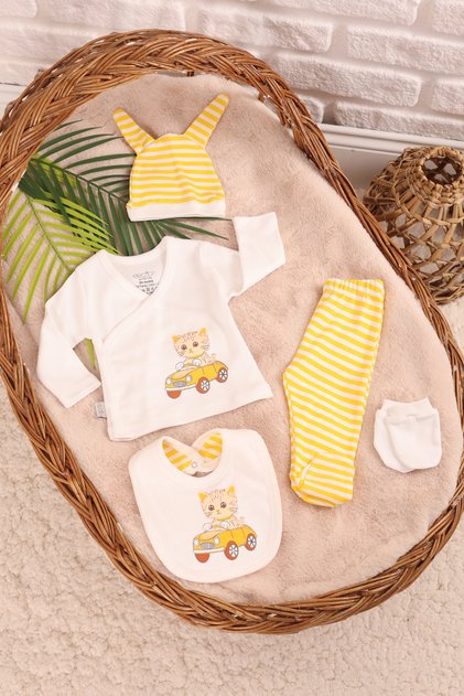 Hospital Release 5-Piece Newborn Rabbit Patterned Hospital Release Set