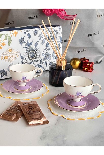 Gift Iris Gift Boxed Bamboo Stick Fragrance and Cup Set for 2 People