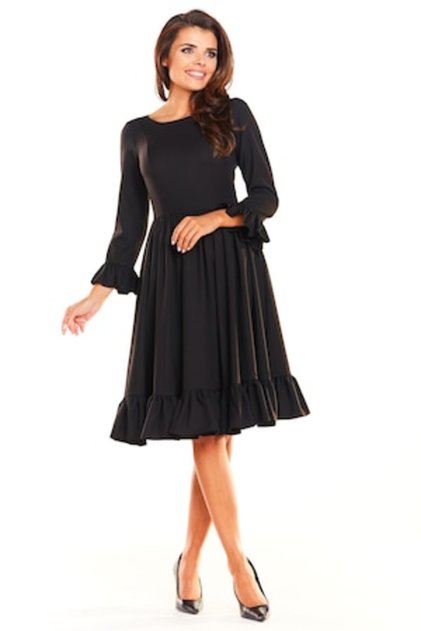 Rochie de damă A235, Poliester, Negru, Mărime S