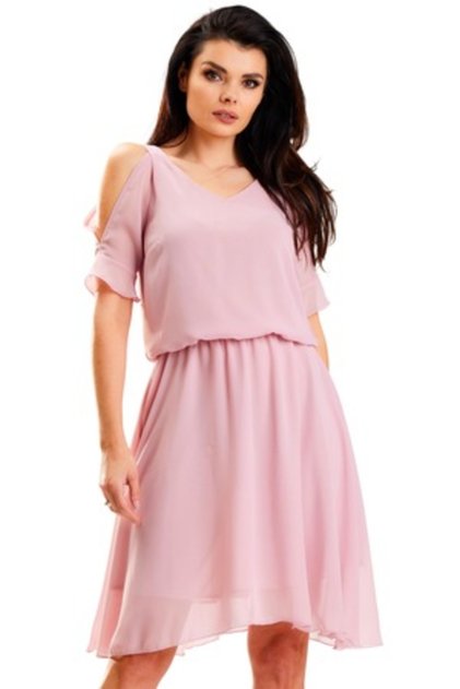 Rochie A572, Poliester, Roz
