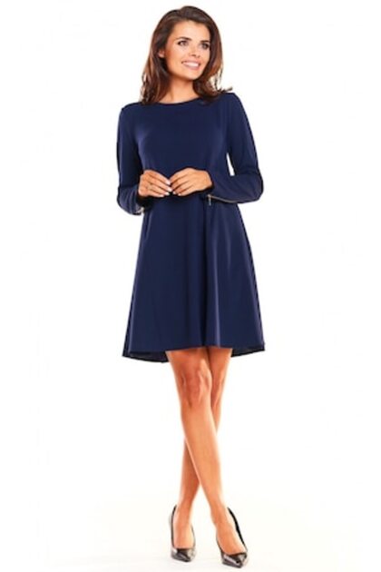 Rochie de damă A661, poliester - bleumarin