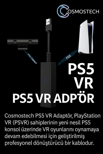 cosmostech Ps5 Vr Adaptör – Ps4 Sanal Gerçeklik Gözlüğü Vr Kamera