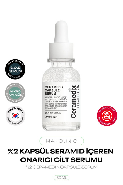 MAXCLINIC %2 Kapsül Seramid İçeren Onarıcı Yüz Serumu Ceramedix
