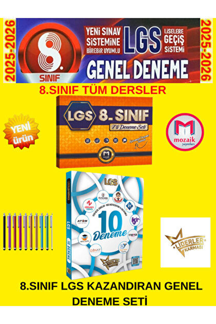 Mozaik Yayınları 2026 İntro 8.Sınıf Tüm Dersler 7 li Genel Deneme+