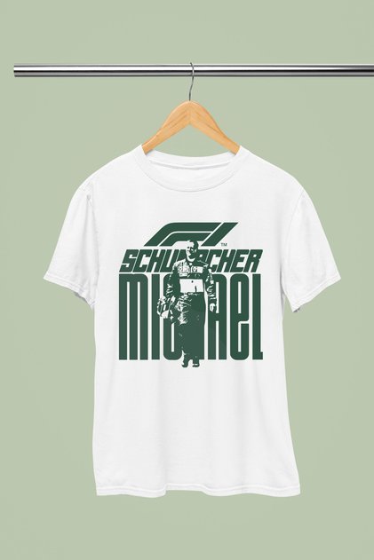 Michael Schumacher Printed Cotton Short Sleeve Regular Fit F1 T-Shirt