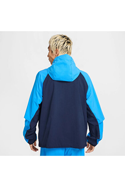 Nike Tech Men's Woven Full Zip Windproof Blue Sport Jacket Hv6514