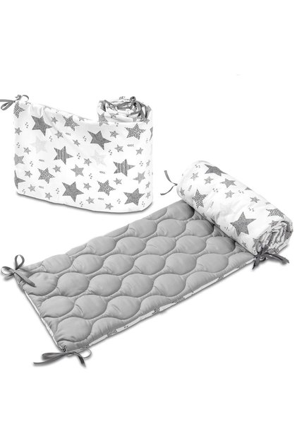 Set 2 aparatori matlasate patut 120x60 cm Magic Stars Grey Deluxe, inaltime 35 cm