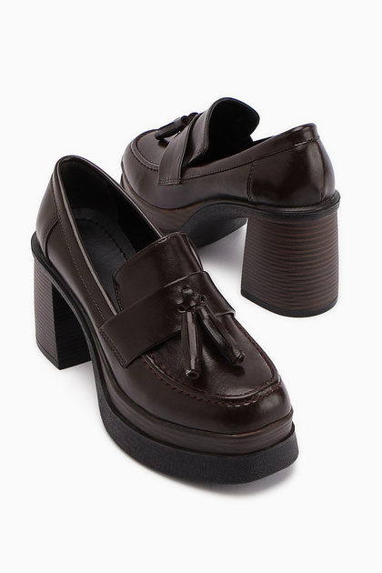 Juni Brown Platform Heeled Women's Casual Shoes