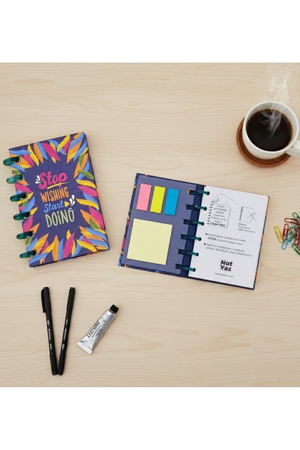 XOOX Notebook Sert Kapaklı A6 Ebat Postitli