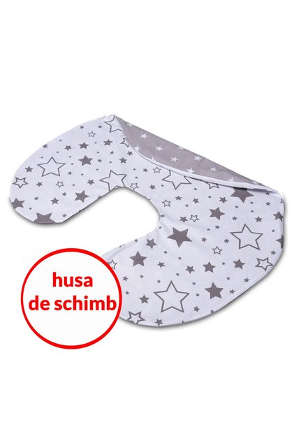 Husa bumbac detasabila pentru Perna alaptare Celia Galaxy Grey