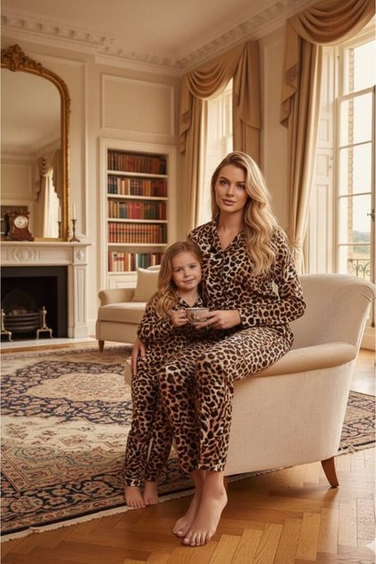 Mother Daughter Matching (Sold Separately) Shirt Collar Pajama Set