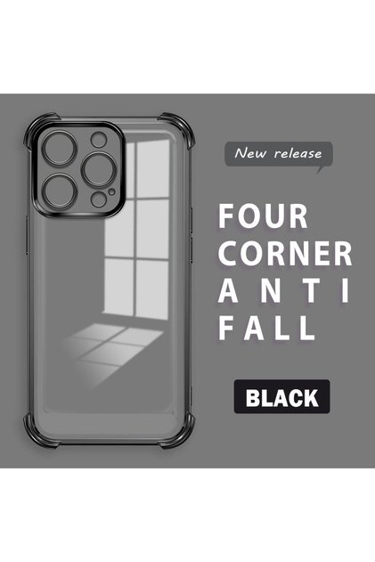 iPhone 14 Pro Compatible Four Corner Thickened Anti Fall Transparent Silicone Plating Case