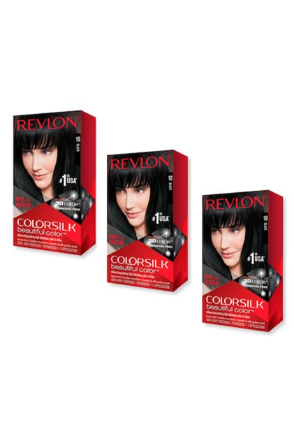 Pachet de vopsea de păr Colorsilk 10 bucăți Negru, 3 bucăți