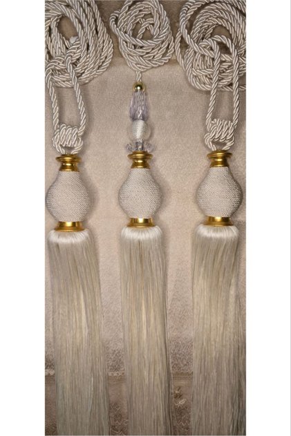 Fon Perde tavan Bağlama Püsküllü Braçol 3Lü Set