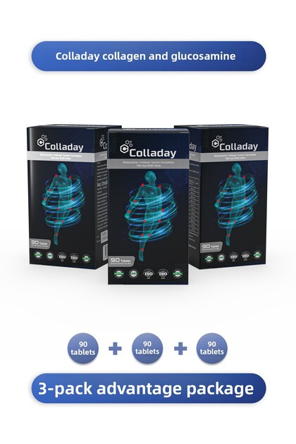 Collagen - Dietary Supplement Containing Collagen (Type 1 - Type 2) and Glucosamine, 3-Pack