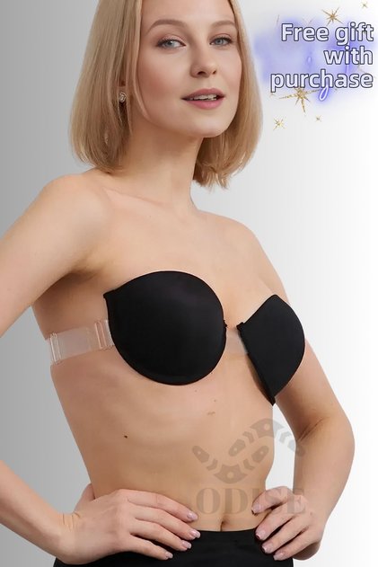 Back Transparent Adjustable Low-Cut Evening Dress Outfit Graduation, Wedding Bra (Padded)