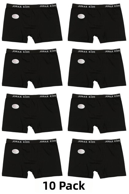 Boy's Lycra Black Boxers Pack of 10