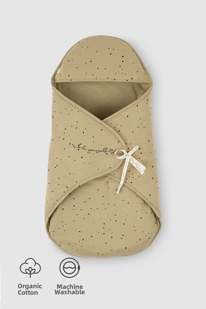 Hospital Exit Swaddle Newborn Cosmos Khaki Organic Cotton