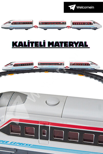 welcomein 40 Parça Pilli Işıklı 308 cm Hızlı Tren Seti Şalterli ve
