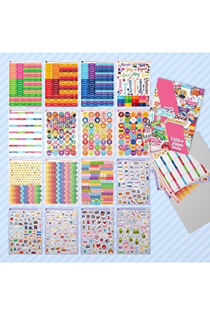 Colortouch Planer Stickers - 1500 Stück Aufkleber Set Für Monatsplaner - Scrapbook Stickers