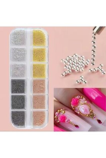 Venalisa 12 Model Tırnak Süsleme Taş Boncuk Nail Art ZSHZ-207