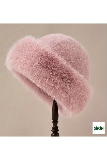 Soft Plush Hat - Pink Fur Kalpak