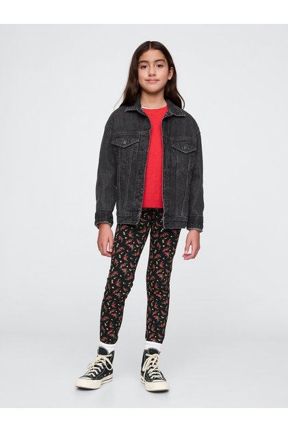 Kız Çocuk Siyah Desenli Legging Tayt