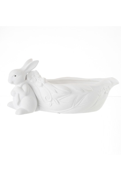 A masterpiece of stone decoration rabbit shape white color